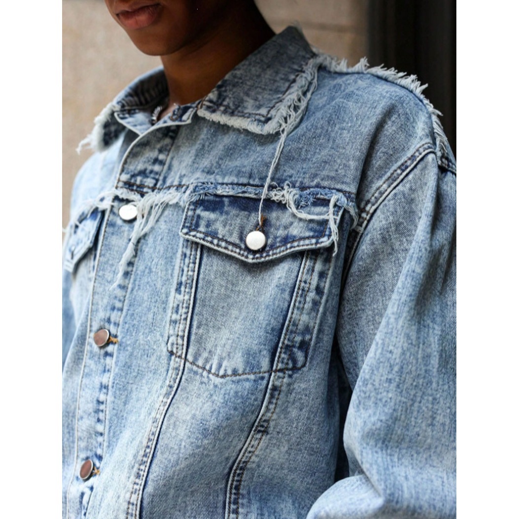 European And American Mens Denim Jacket Streetwear Brand High-street Style - الصورة 4
