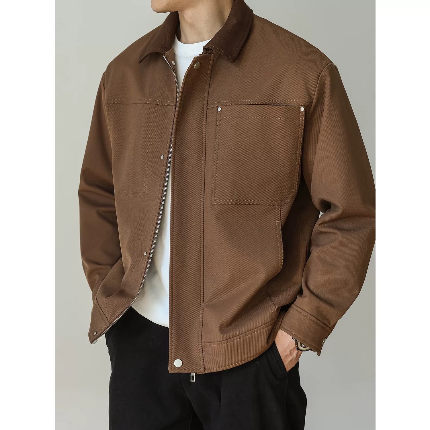 Mens Fashionable Casual Vintage Lapel Jacket - الصورة 9