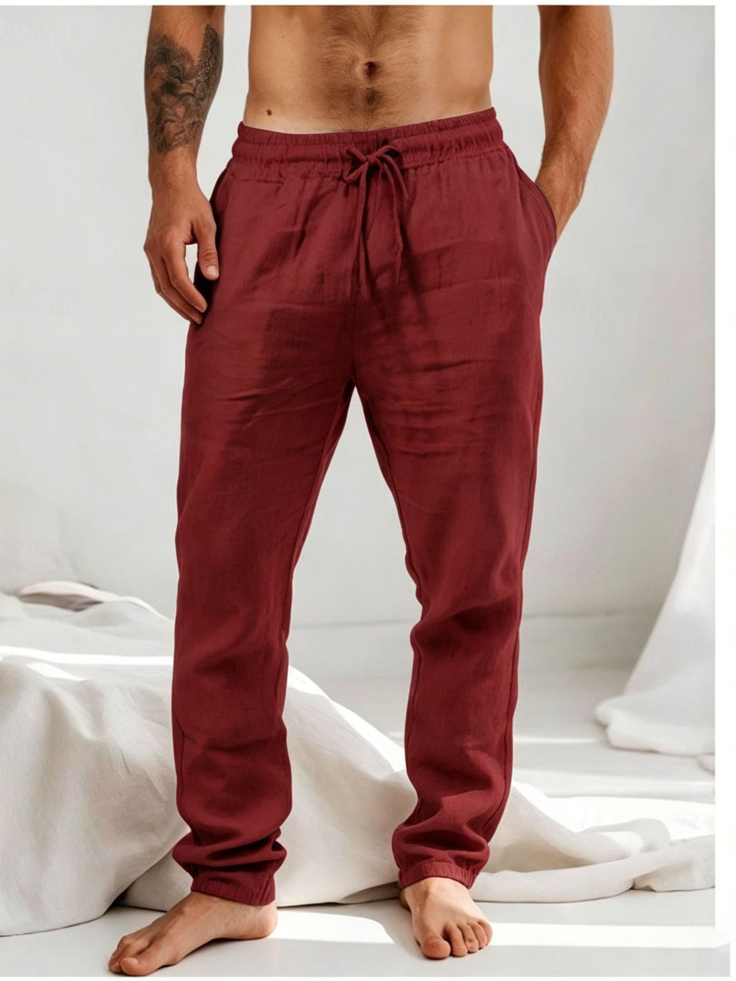 Mens Loose Comfortable And Breathable Straight-leg Trousers - الصورة 4