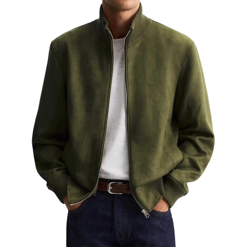 Sleek Solid-color High-end Edgy-cool Casual Long-sleeve Trendy Jacket