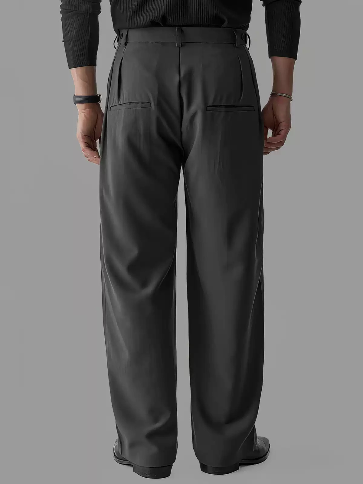 Double-pleat Draping Wide-leg Casual Pants For Men - الصورة 5