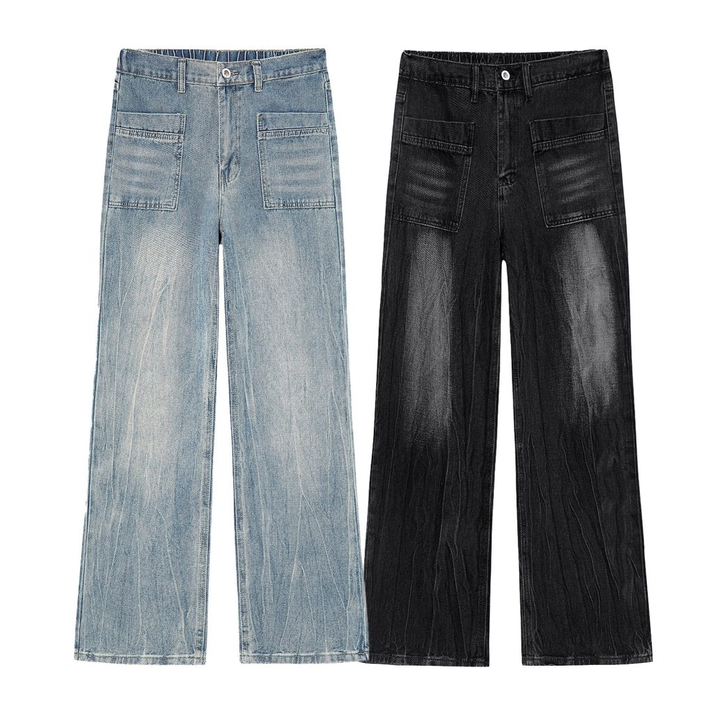 Arrival Lightning-Stripe Straight-Leg Denim Jeans For Men