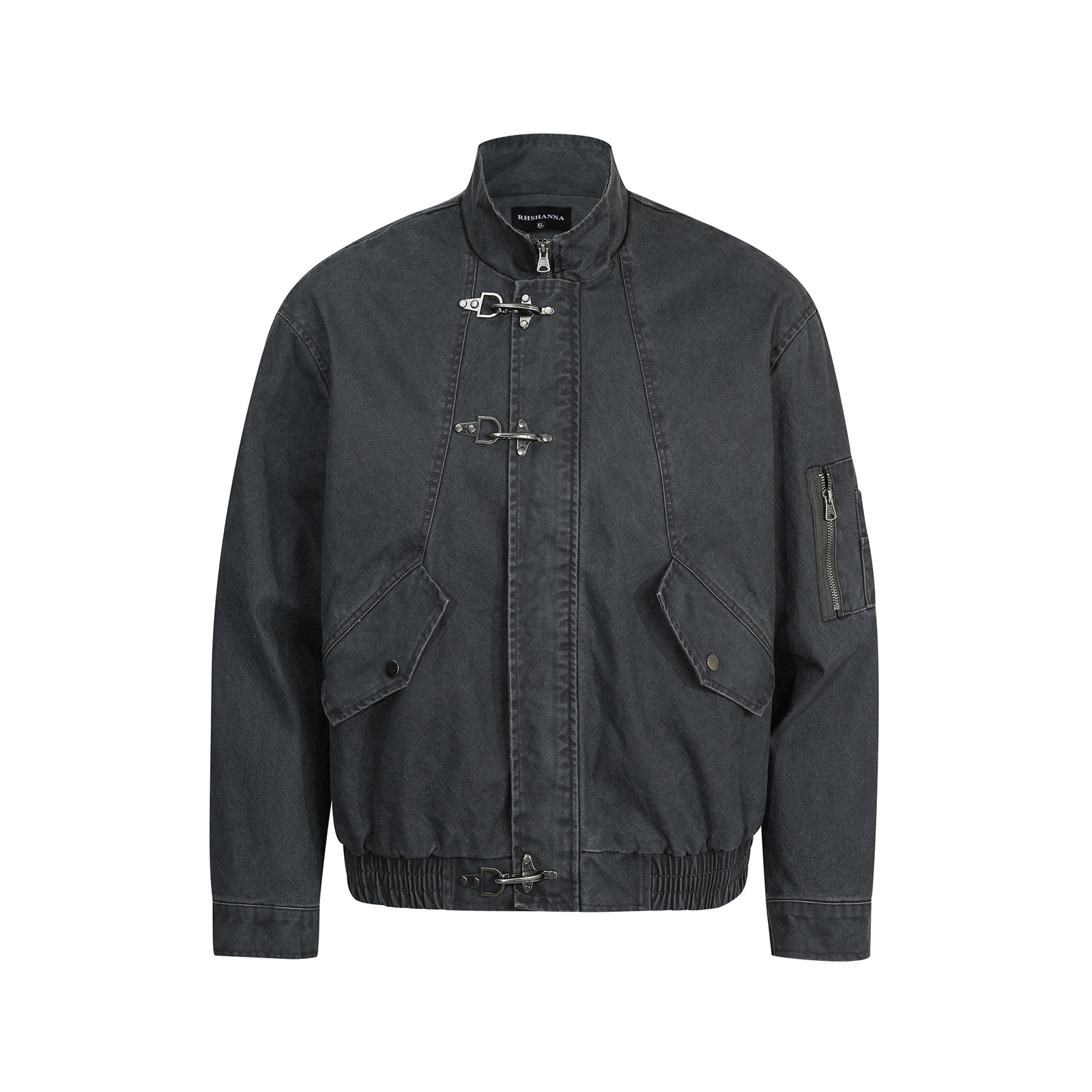 American Retro Autumn And Winter High-end Washed Vintage Design Stand-collar Casual Jacket – Bild 5