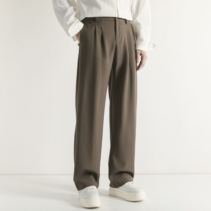 Double-pleat Draping Wide-leg Casual Pants For Men - الصورة 8