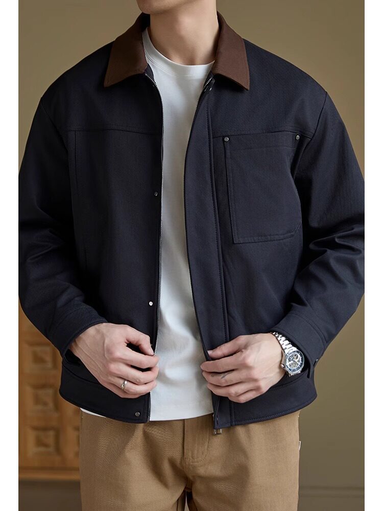 Mens Fashionable Casual Vintage Lapel Jacket - الصورة 8
