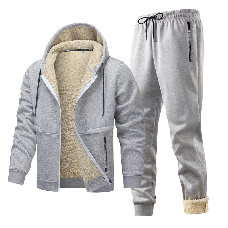 Mens Fleece-Quilted Set With Hoodie And Fleece-Lined Jacket For Men - الصورة 6