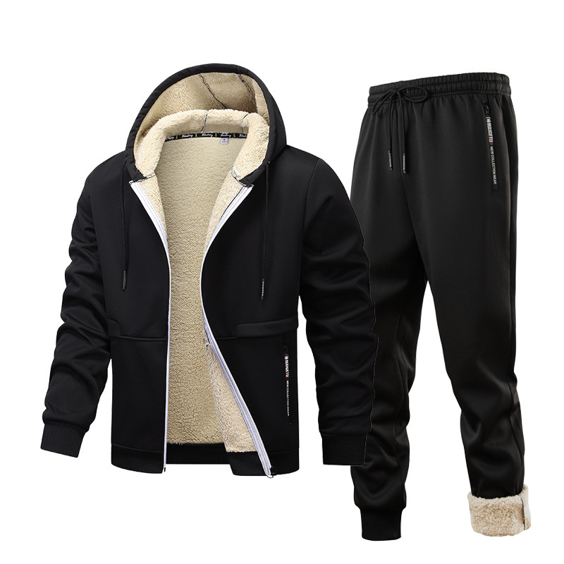 Mens Fleece-Quilted Set With Hoodie And Fleece-Lined Jacket For Men - الصورة 7