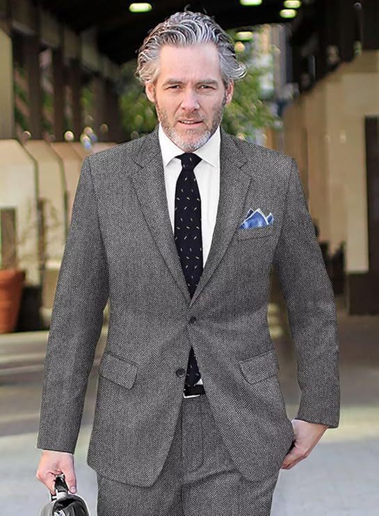 British-style Men's Suit Single-breasted Jacket Herringbone - الصورة 7
