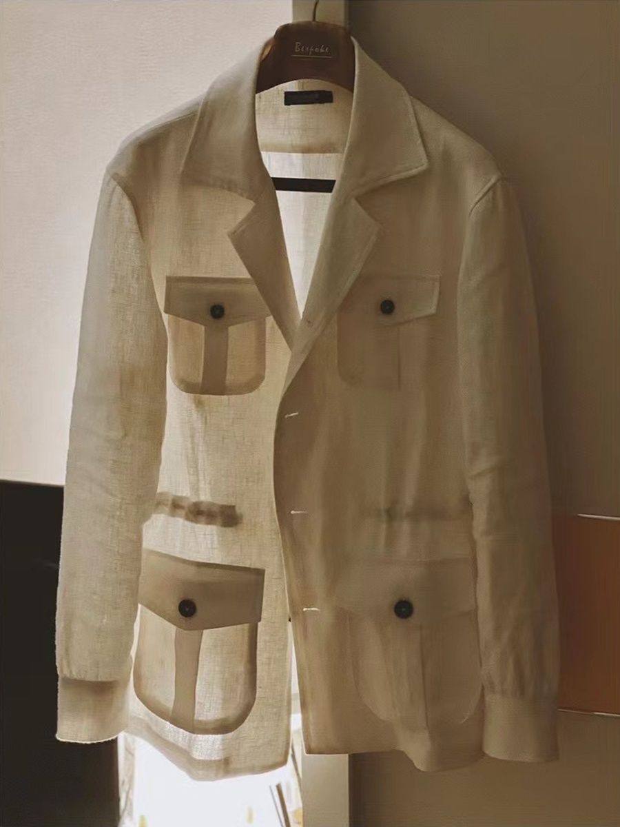 Retro Hunting Jacket New Springsummer Casual Style - الصورة 6