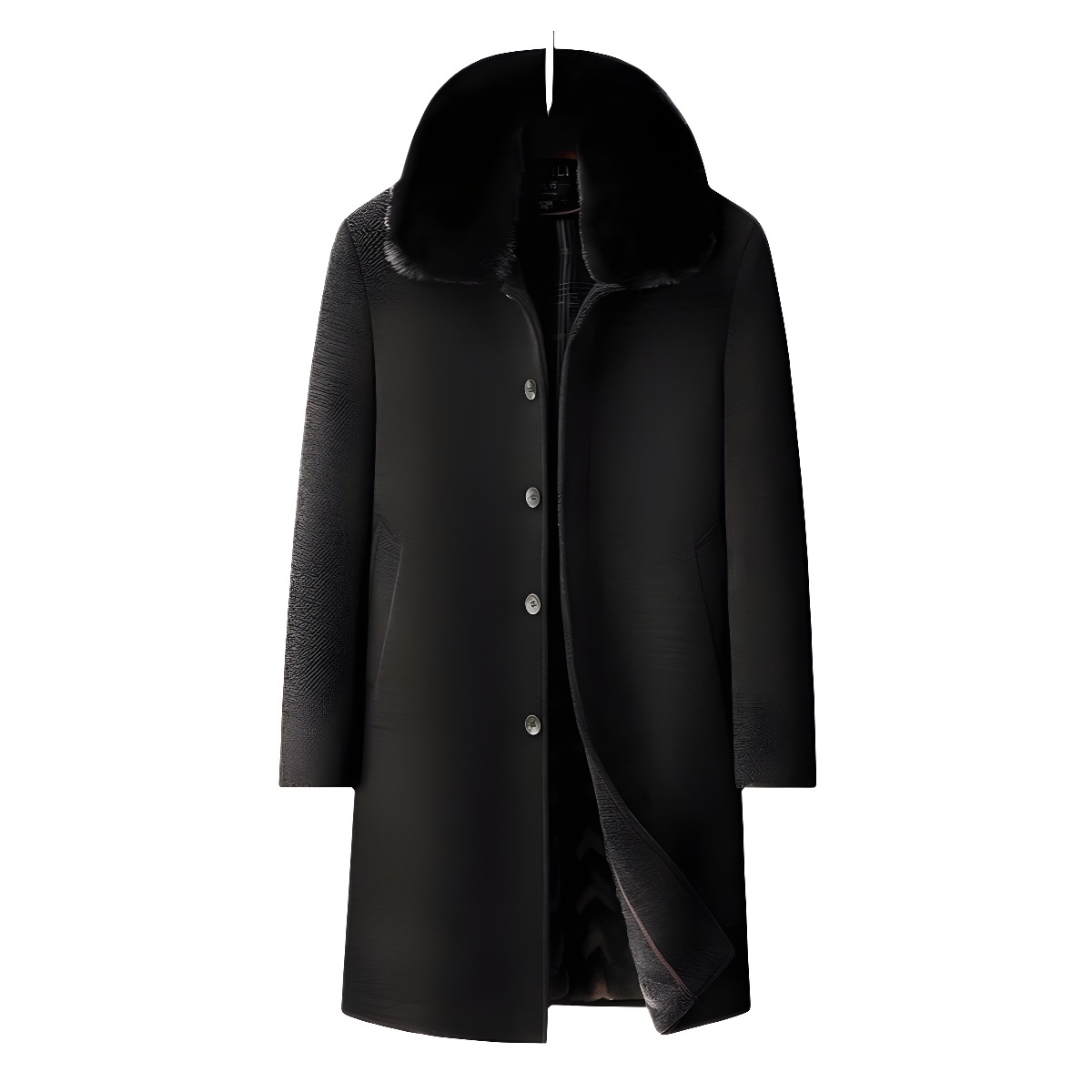 Fleece-lined Long Coat For Middle-aged And Elderly Dad's Wool Overcoat - الصورة 2
