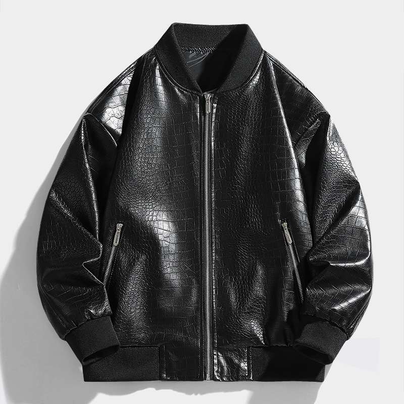 Fashionable Casual Trendy Leather Jacket Coat For Men - الصورة 2