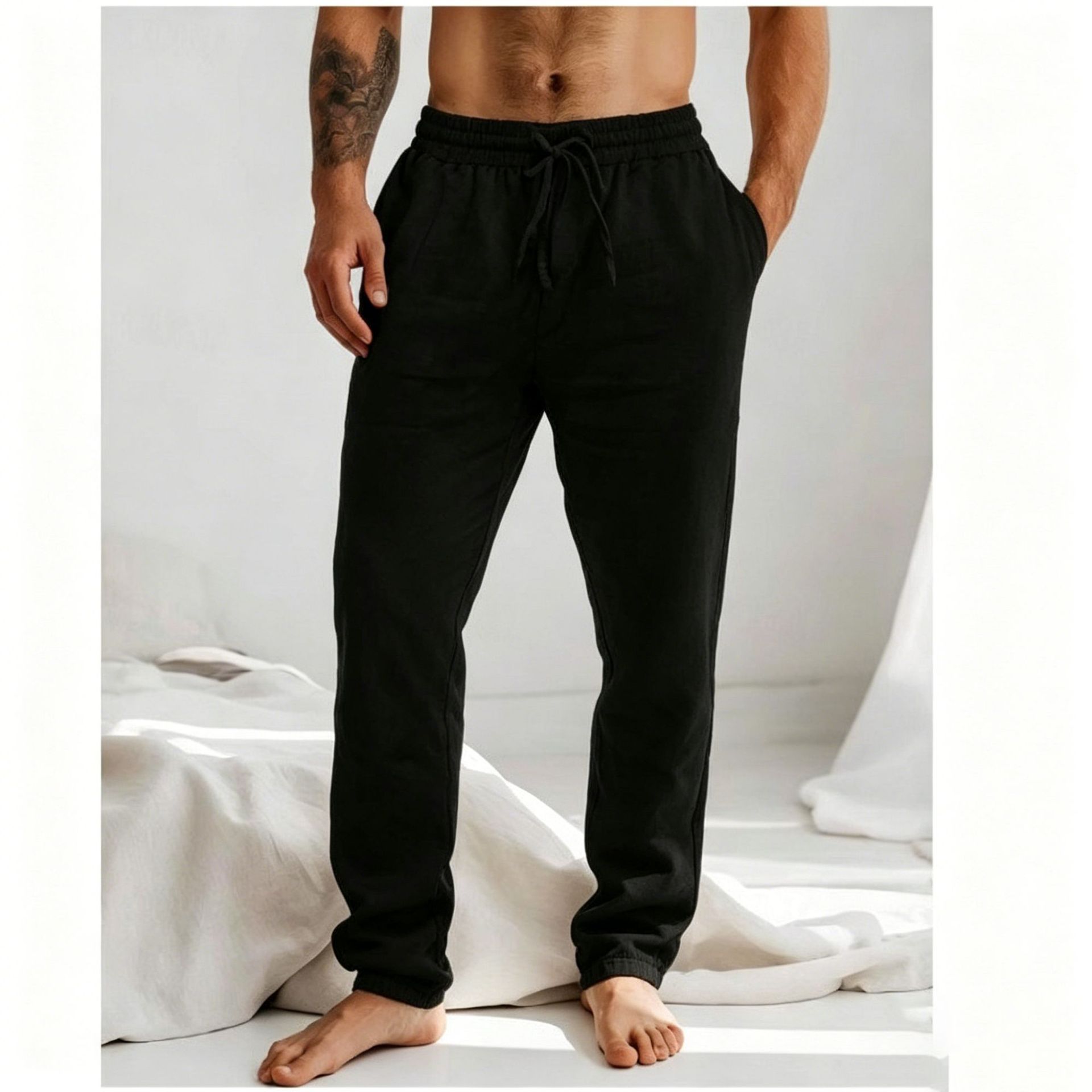 Mens Loose Comfortable And Breathable Straight-leg Trousers - الصورة 6