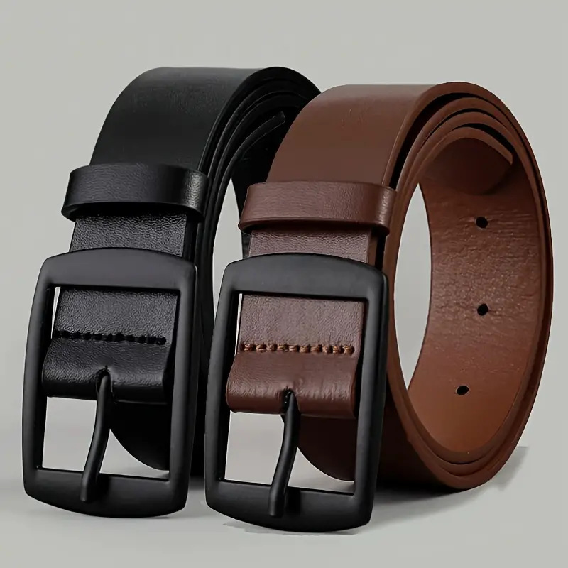 Men Business Casual Trousers Jeans Belt