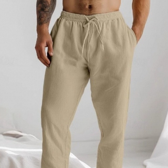 Mens Loose Comfortable And Breathable Straight-leg Trousers