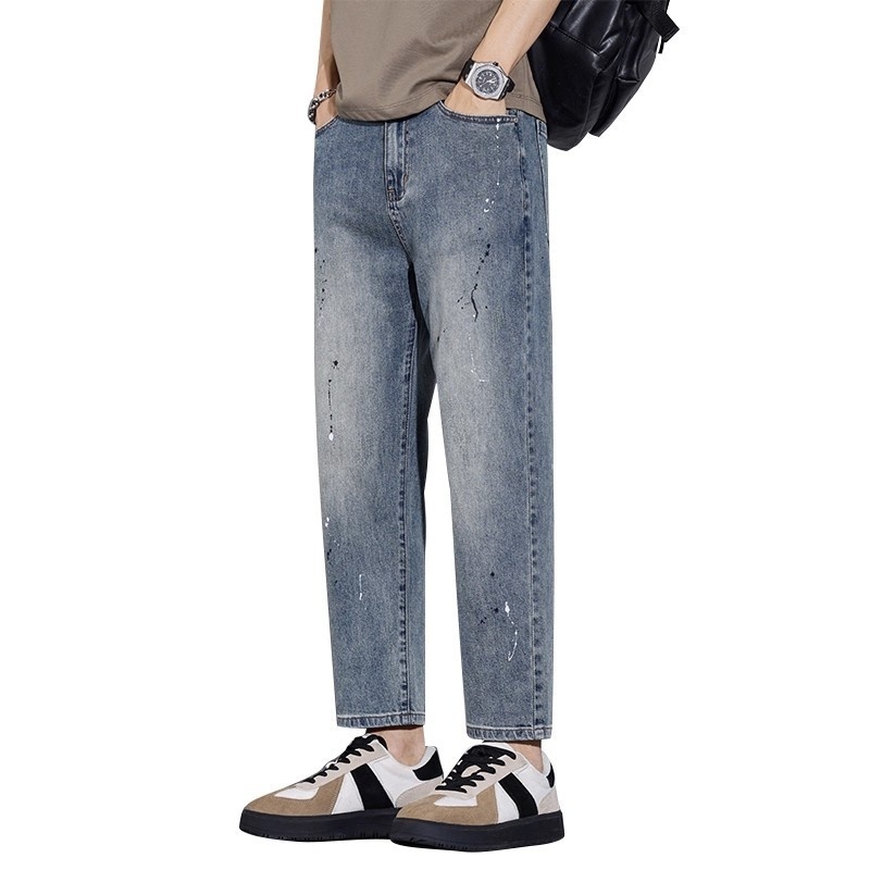 American-style Vintage Tie-dye Jeans For Men Summer Thin Style - Image 5