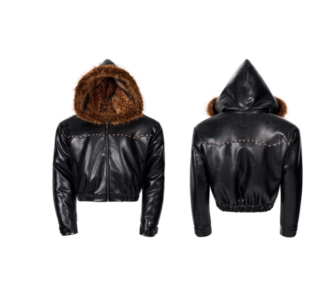 Mens Faux Fur Hooded Padded Jacket For Winter - الصورة 6