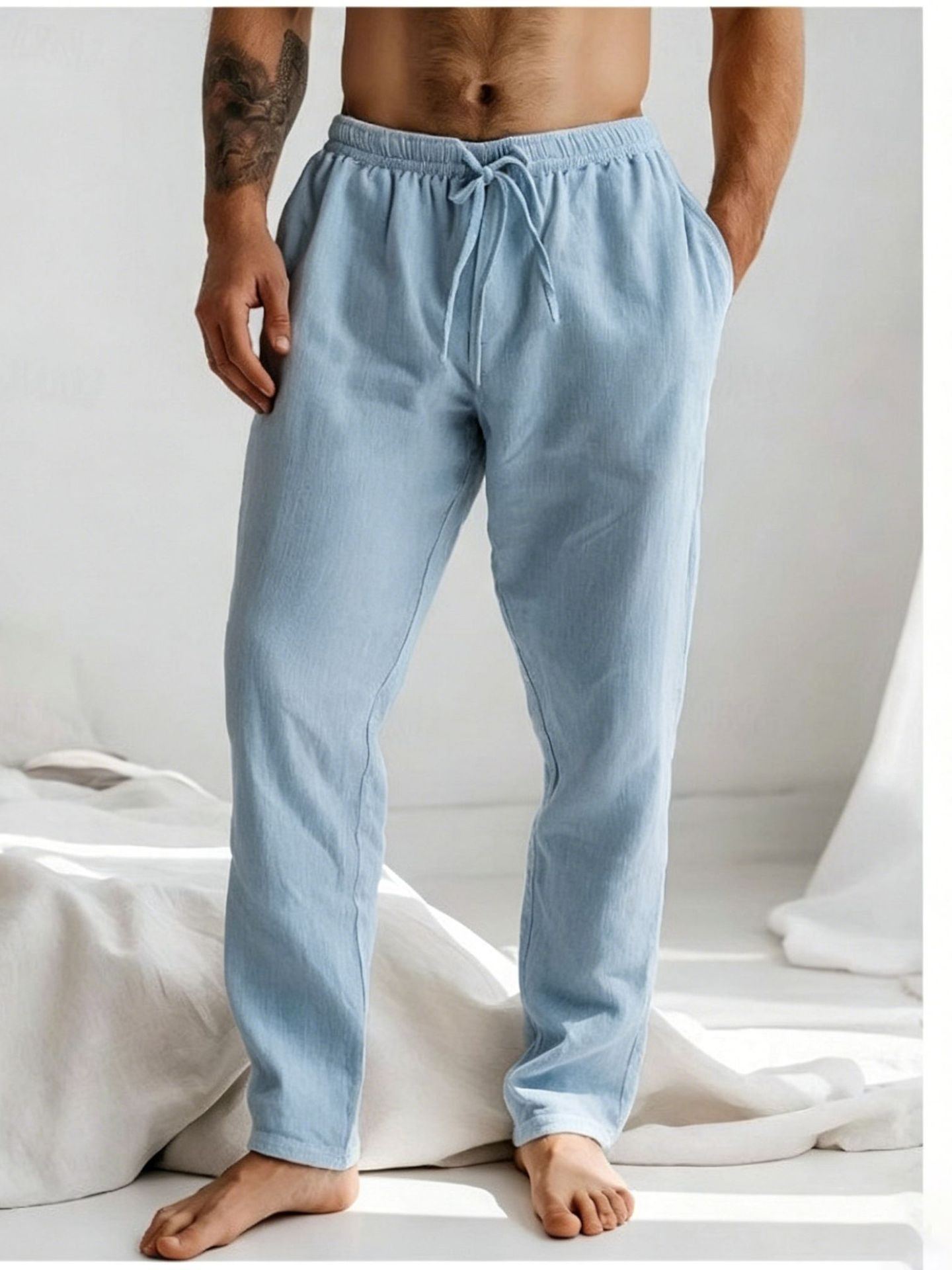 Mens Loose Comfortable And Breathable Straight-leg Trousers - الصورة 3