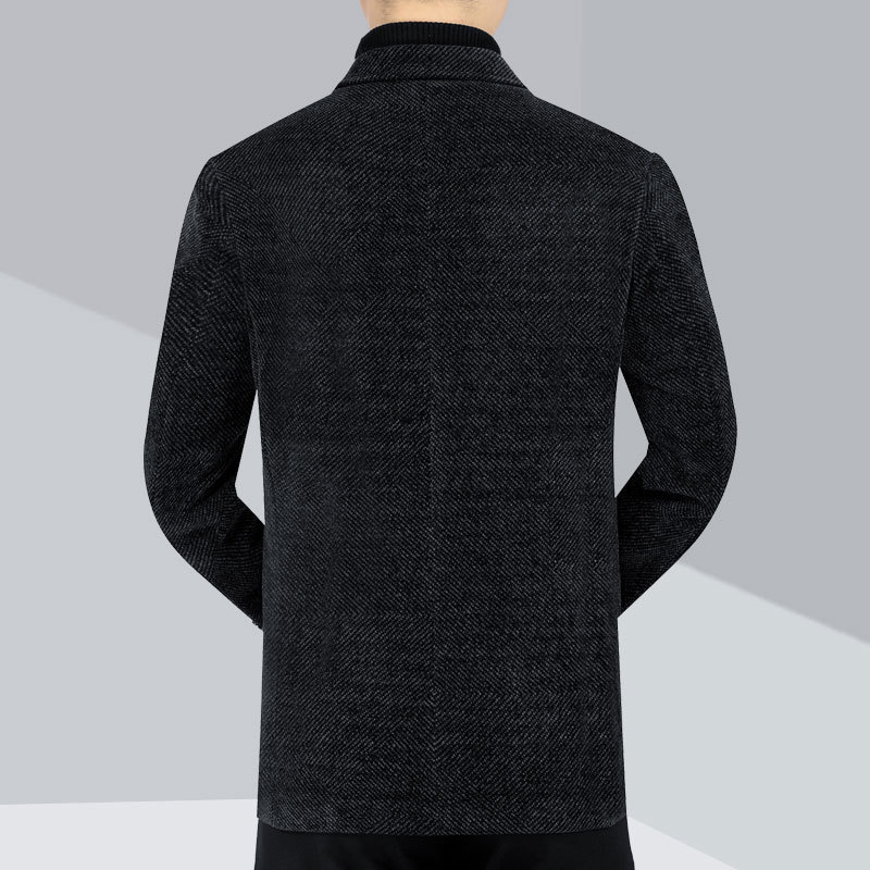 Men's Casual Chenille Suit Jacket - Comfortable Dad Style Blazer for Daily Wear - الصورة 3