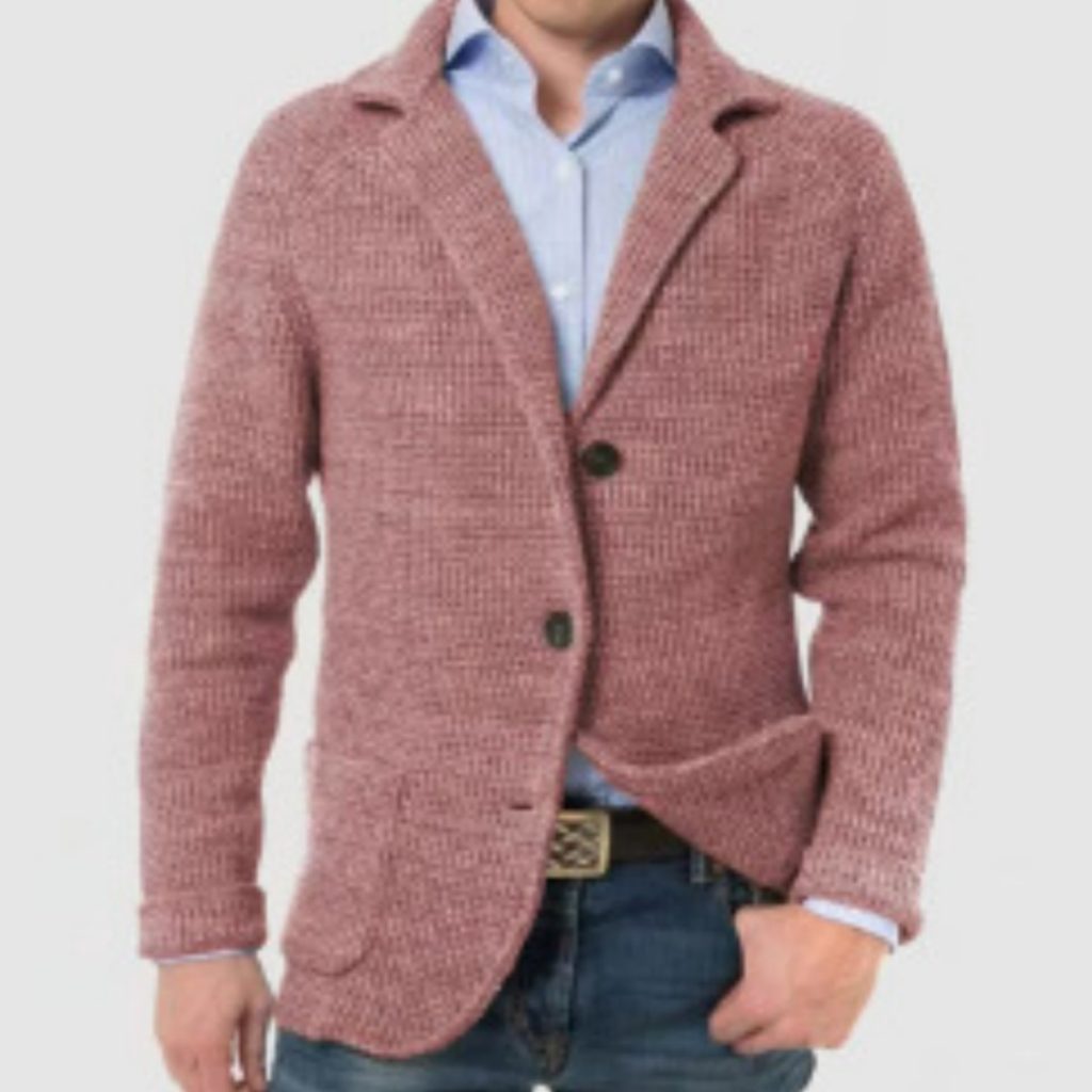 Men's Casual Long-sleeved Solid Color Knitted Jacket