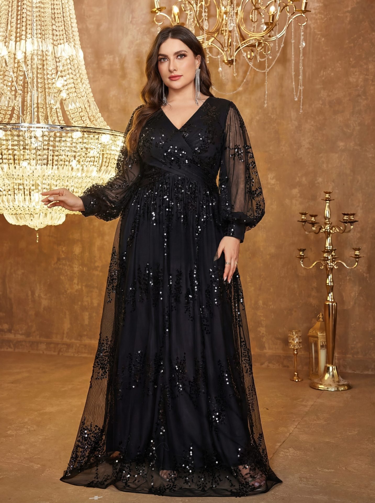 Lantern Sleeve Elegant Womens Dress – Bild 6