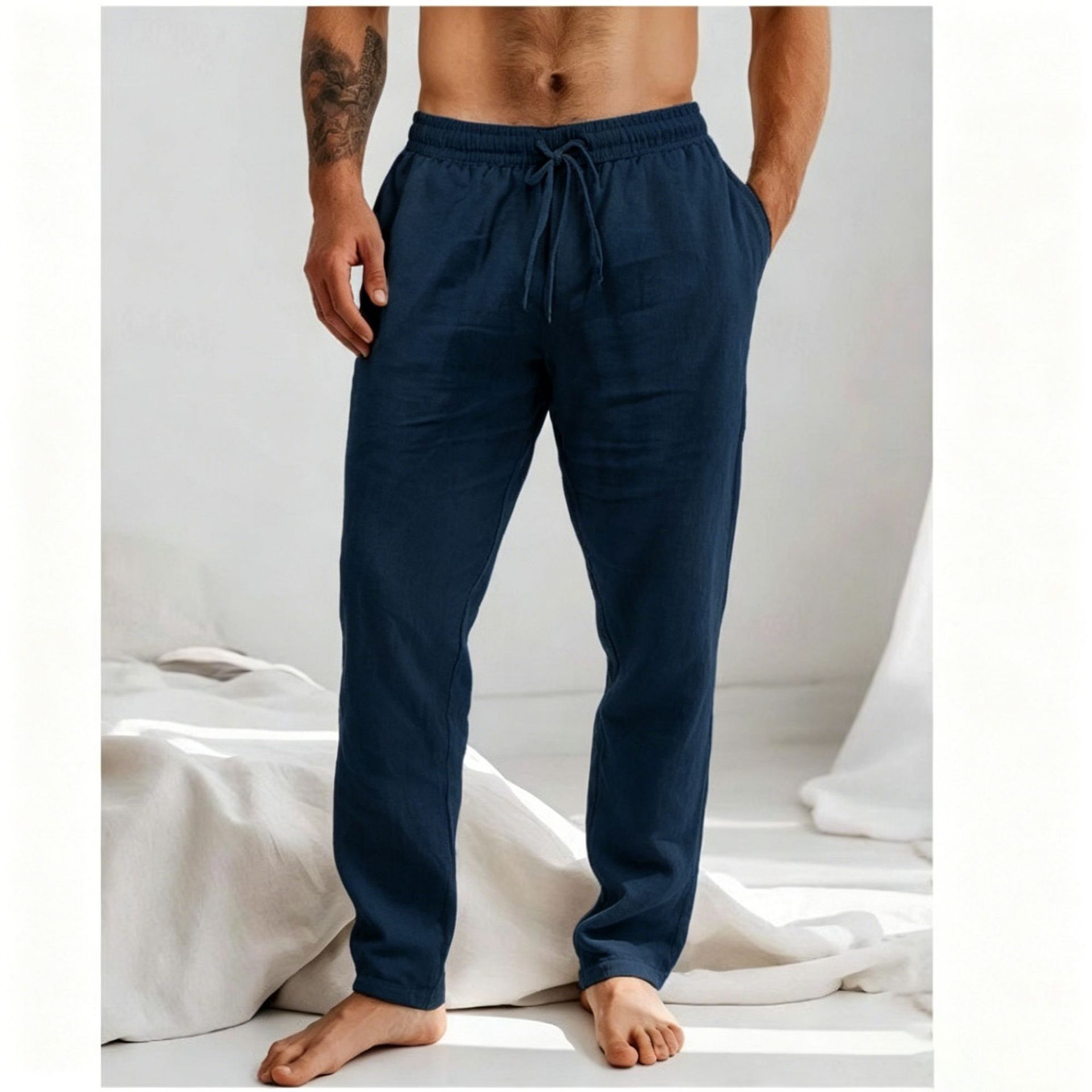 Mens Loose Comfortable And Breathable Straight-leg Trousers - الصورة 7