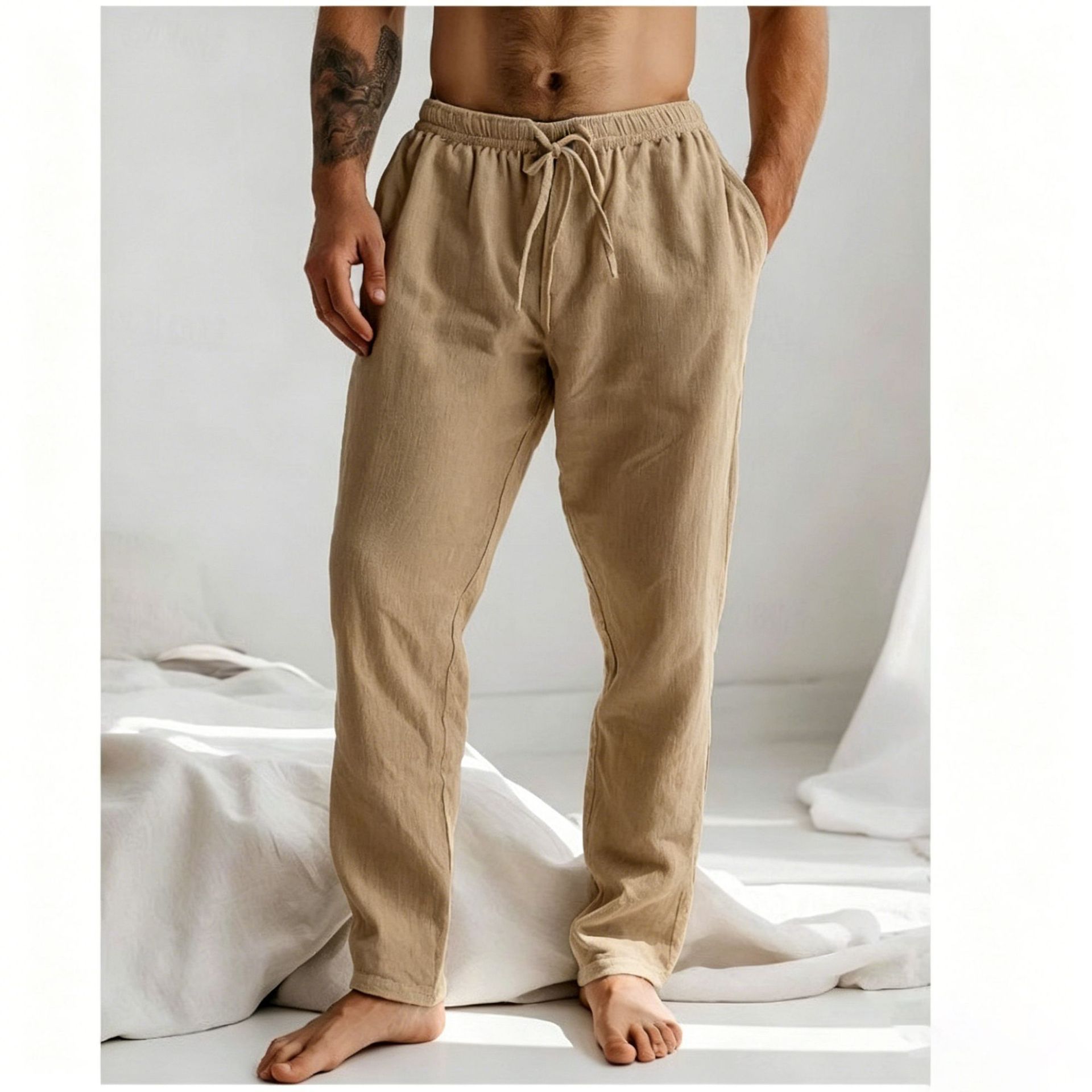 Mens Loose Comfortable And Breathable Straight-leg Trousers - الصورة 9