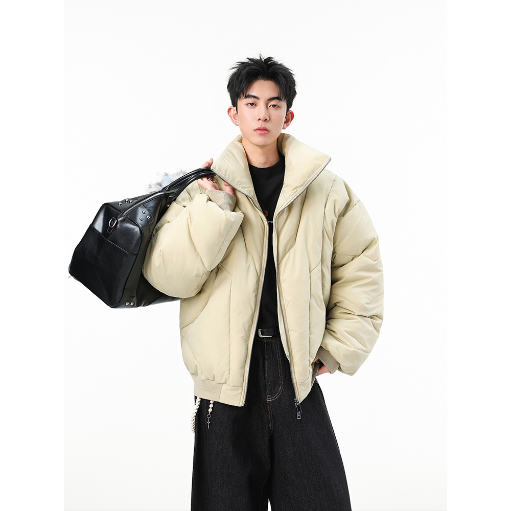 Mens High-neck Cotton Jacket Winter Short-style Streetwear