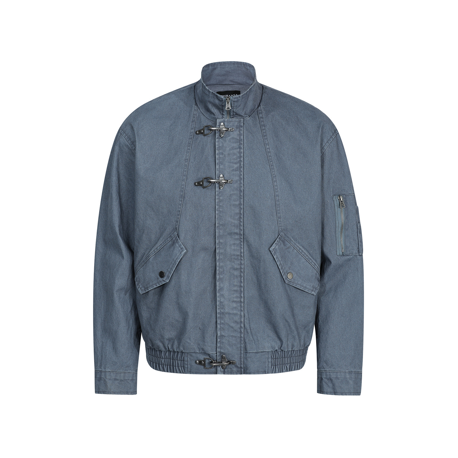 American Retro Autumn And Winter High-end Washed Vintage Design Stand-collar Casual Jacket – Bild 2