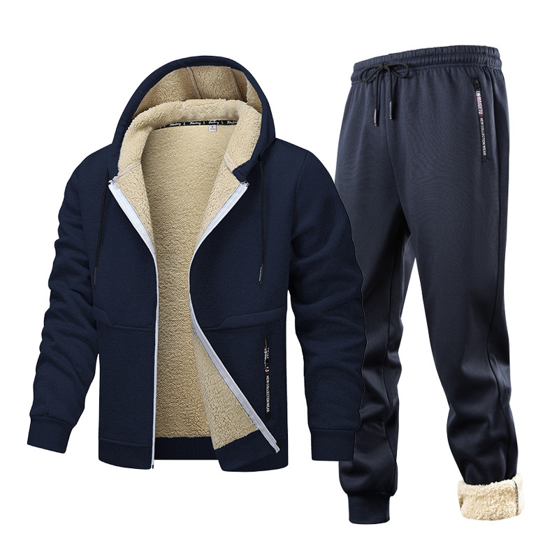 Mens Fleece-Quilted Set With Hoodie And Fleece-Lined Jacket For Men - الصورة 3
