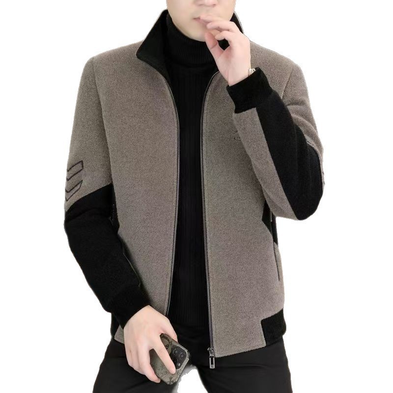 Mens Stand-Neck Jacket With Fleece Lining And Thickened Outerwear - الصورة 7