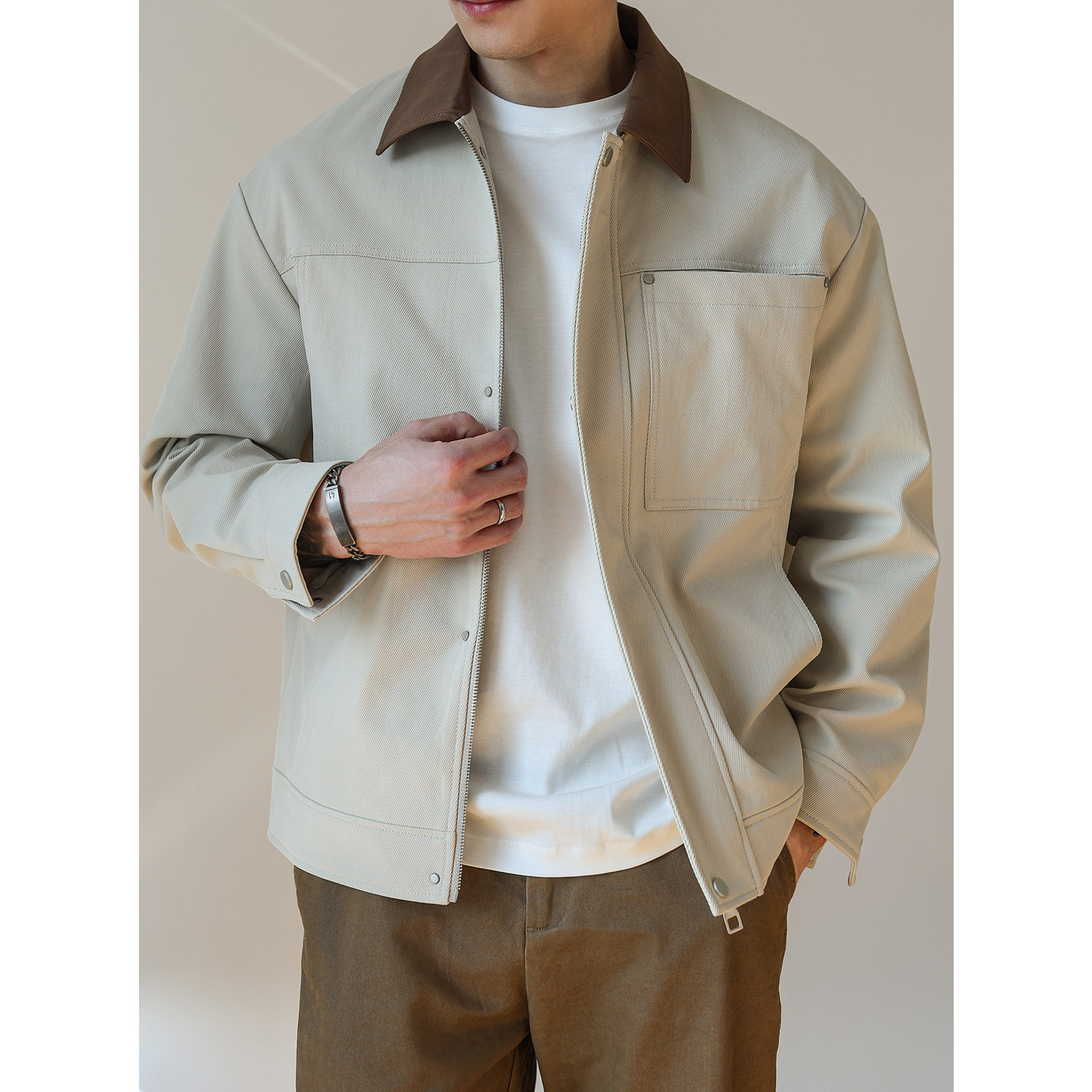 Mens Fashionable Casual Vintage Lapel Jacket - الصورة 7