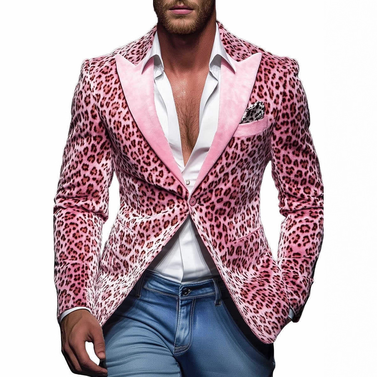 European And American-style Slim-fit Leopard-print Two-piece Suit - الصورة 2