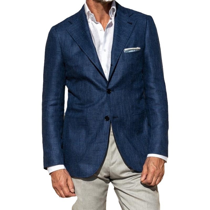 Mens Plus-Size Business Suit Jacket Commuter Casual Slim-Fit Suit Coat - الصورة 5