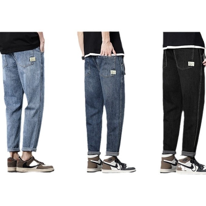 Thin Denim Jeans Mens Loose Straight-leg Fit - الصورة 4