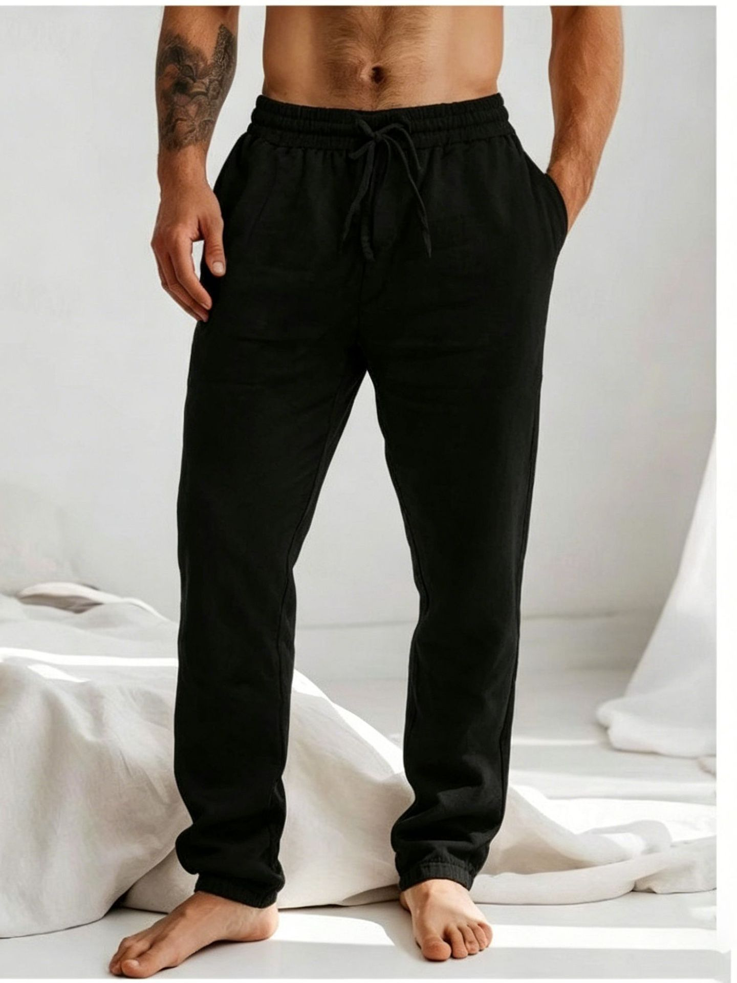 Mens Loose Comfortable And Breathable Straight-leg Trousers - الصورة 5