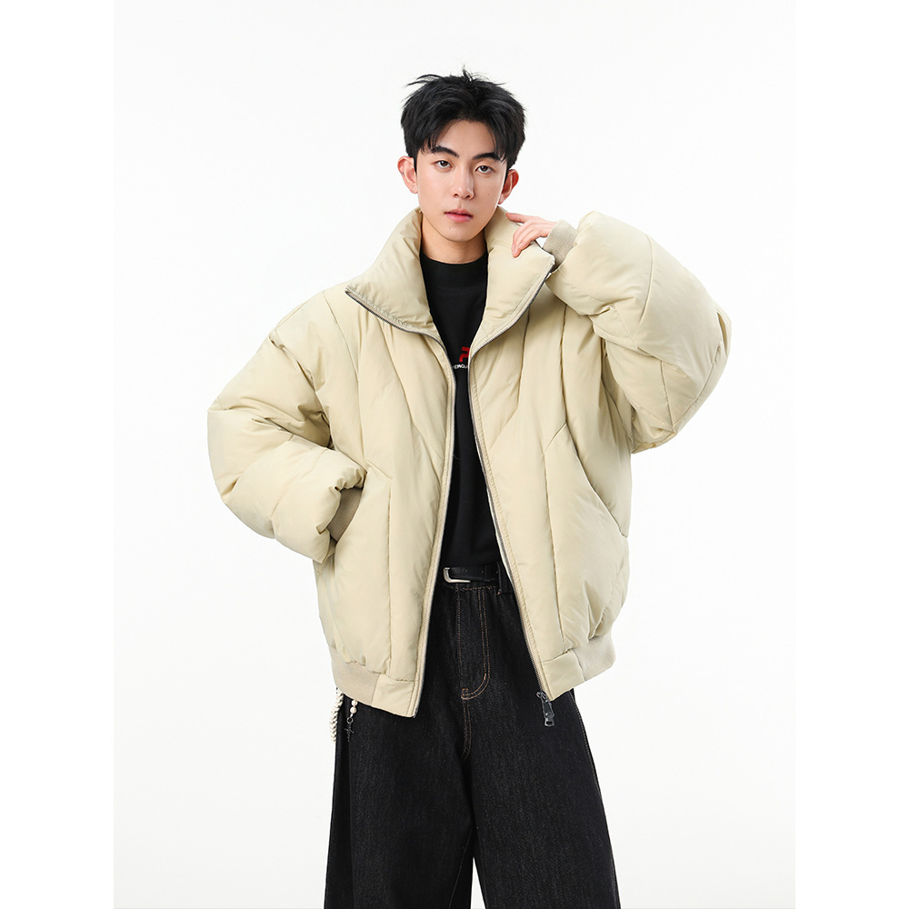 Mens High-neck Cotton Jacket Winter Short-style Streetwear - الصورة 2