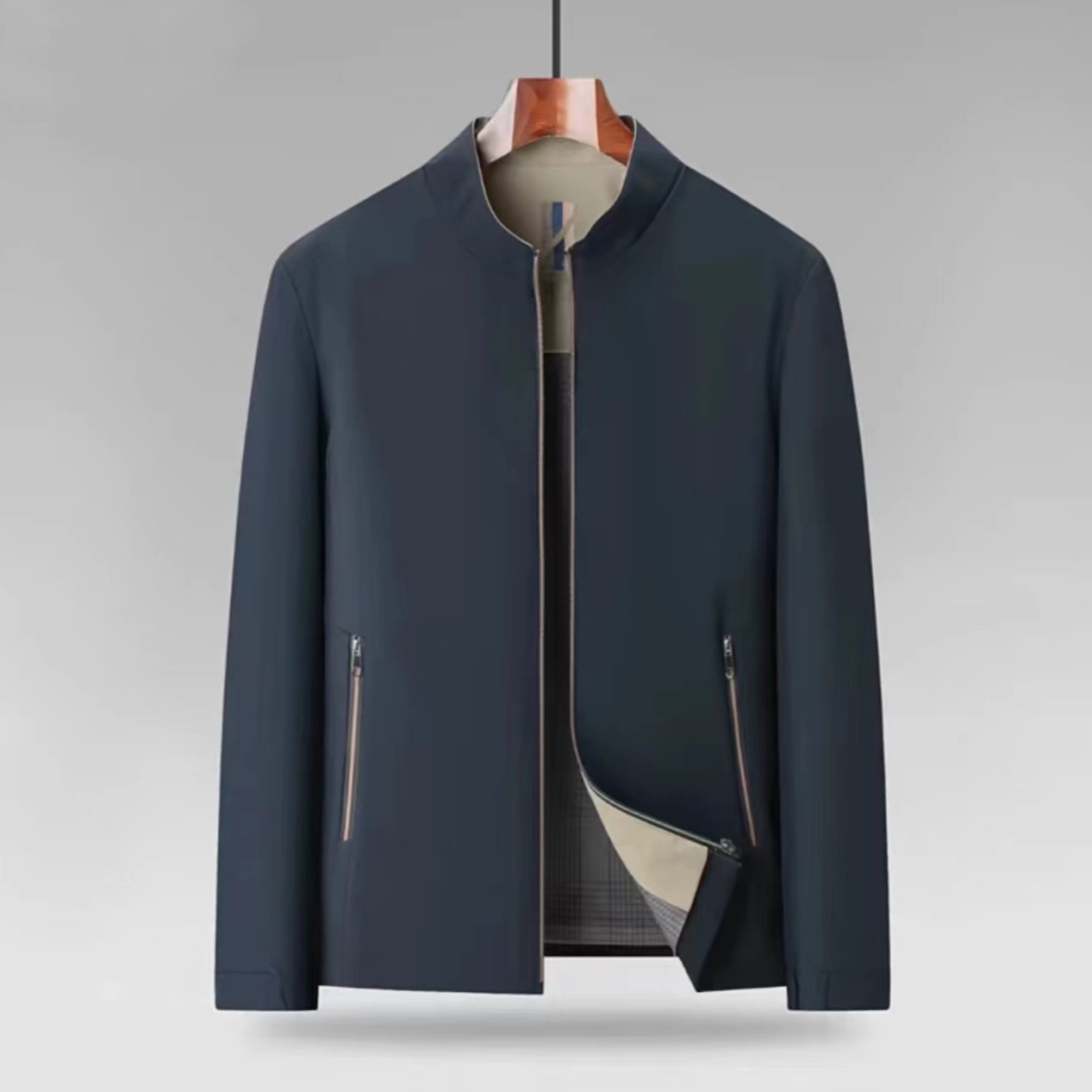 Men's Fashionable Stand-Neck Loose Casual Jacket
